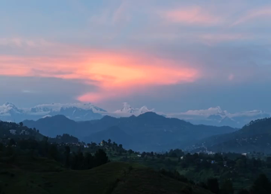 Aerial View of Snow-Capped Himalayan Peaks from Kasar Devi, Almora, Uttarakhand