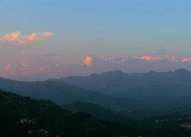 Aerial View of Snow-Capped Himalayan Peaks from Kasar Devi, Almora, Uttarakhand