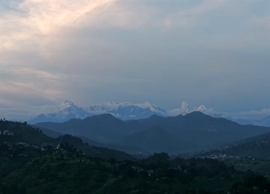 Aerial View of Snow-Capped Himalayan Peaks from Kasar Devi, Almora, Uttarakhand