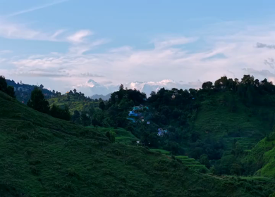 Aerial View of Snow-Capped Himalayan Peaks from Kasar Devi, Almora, Uttarakhand