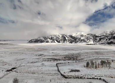 Aerial View of Snow Covered Mountains in Ladakh India