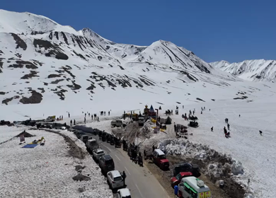 Aerial View of Snow Covered Mountains in Ladakh India
