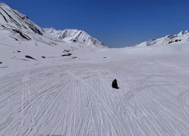 Aerial View of Snow Covered Mountains in Ladakh India