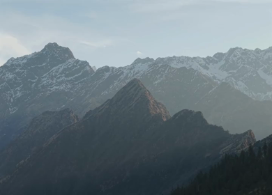 Aerial View of Snow Capped Himalayan Mountains Near Tungnath Uttarakhand India