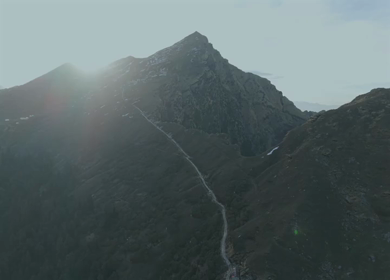 Aerial View of Snow Capped Himalayan Mountains Near Tungnath Uttarakhand India