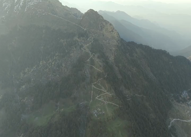 Aerial View of Snow Capped Himalayan Mountains Near Tungnath Uttarakhand India