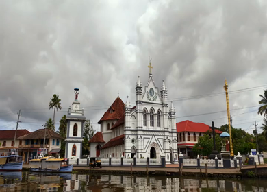 Aerial View of St. Mary’s Forane Church Pulinkunnu Alappuzha Kerala