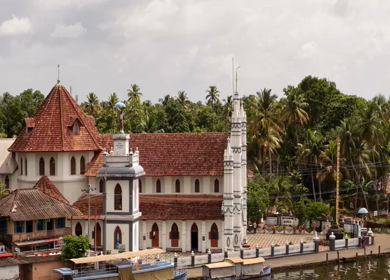 Aerial View of St. Mary’s Forane Church Pulinkunnu Alappuzha Kerala
