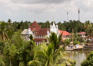 Aerial View of St. Mary’s Forane Church Pulinkunnu Alappuzha Kerala