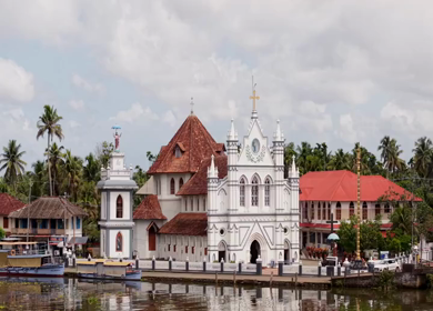 Aerial View of St. Mary’s Forane Church Pulinkunnu Alappuzha Kerala