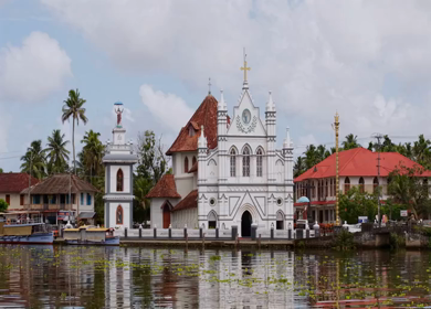 Aerial View of St. Mary’s Forane Church Pulinkunnu Alappuzha Kerala