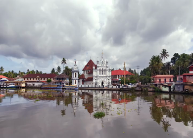 Aerial View of St. Mary’s Forane Church Pulinkunnu Alappuzha Kerala