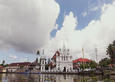 Aerial View of St. Mary’s Forane Church Pulinkunnu Alappuzha Kerala