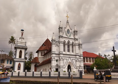 Aerial View of St. Mary’s Forane Church Pulinkunnu Alappuzha Kerala
