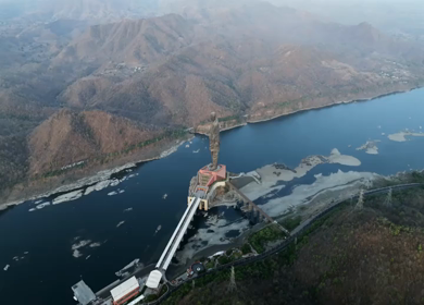 Aerial View of Statue of Unity and Narmada River Gujarat