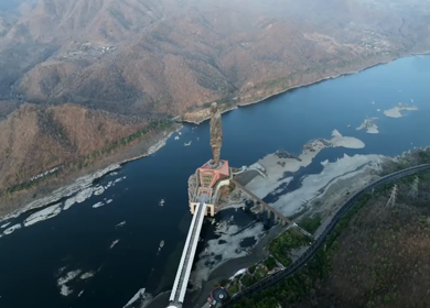 Aerial View of Statue of Unity and Narmada River Gujarat