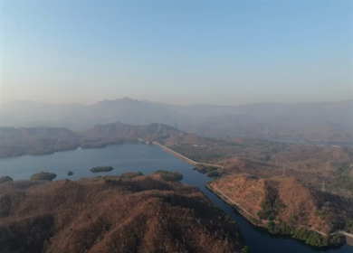 Aerial View of Statue of Unity and Narmada River Gujarat