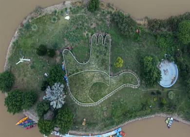 Aerial View of Sukhna Lake and Chandigarh Cityscape in India