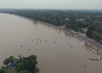 Aerial View of Sukhna Lake and Chandigarh Cityscape in India