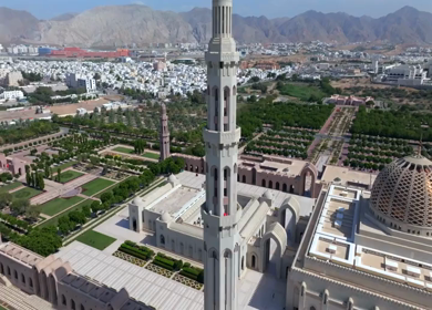 Aerial View of Sultan Qaboos Grand Mosque Muscat Oman