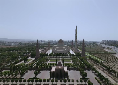 Aerial View of Sultan Qaboos Grand Mosque Muscat Oman