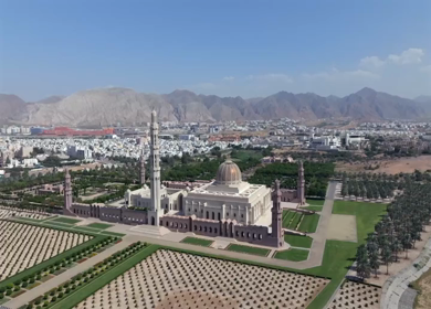 Aerial View of Sultan Qaboos Grand Mosque Muscat Oman