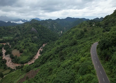 Aerial View of Sunki Ghat in Koraput District, Odisha, India