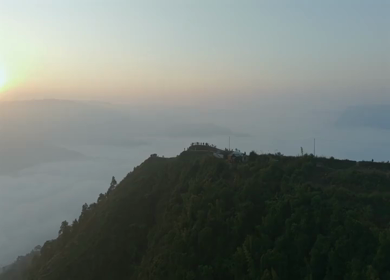 Aerial View of Sunrise Over Nongjrong Hills Meghalaya India