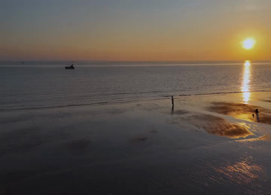 Aerial View of Sunset Over Rann of Kutch Gujarat India