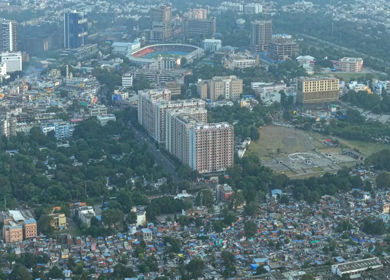 Aerial View of TT Nagar Stadium and Urban Skyline, Bhopal, Madhya Pradesh