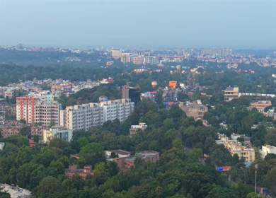 Aerial View of TT Nagar Stadium and Urban Skyline, Bhopal, Madhya Pradesh
