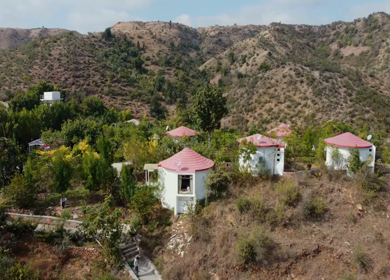 Aerial View of Taj Aravali Resort Aravalli Hills Udaipur Rajasthan India