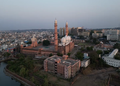 Aerial View of Taj-ul-Masajid Mosque in Bhopal India