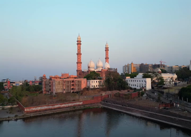 Aerial View of Taj-ul-Masajid Mosque in Bhopal India