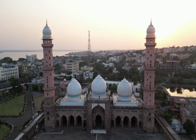 Aerial View of Taj-ul-Masajid Mosque in Bhopal India