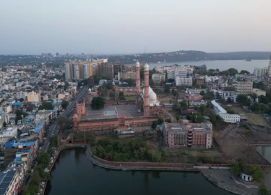 Aerial View of Taj-ul-Masajid Mosque in Bhopal India