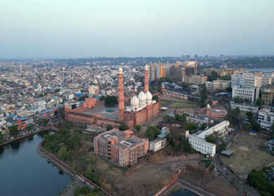 Aerial View of Taj-ul-Masajid Mosque in Bhopal India