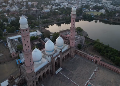 Aerial View of Taj-ul-Masajid Mosque in Bhopal India