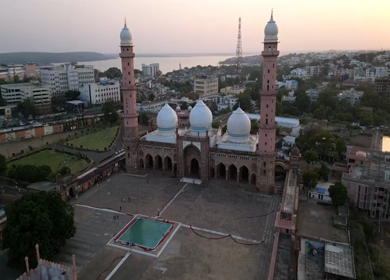Aerial View of Taj-ul-Masajid Mosque in Bhopal India