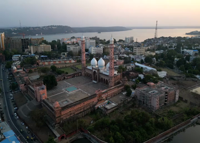 Aerial View of Taj-ul-Masajid Mosque in Bhopal India