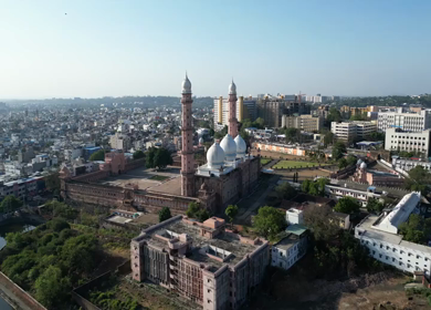 Aerial View of Taj-ul-Masajid Mosque in Bhopal India