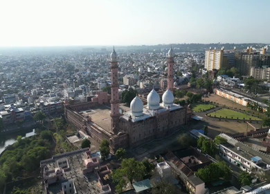 Aerial View of Taj-ul-Masajid Mosque in Bhopal India