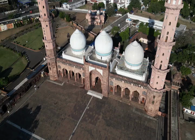 Aerial View of Taj-ul-Masajid Mosque in Bhopal India
