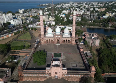Aerial View of Taj-ul-Masajid Mosque in Bhopal India