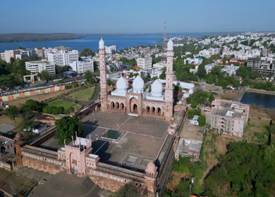 Aerial View of Taj-ul-Masajid Mosque in Bhopal India