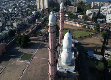 Aerial View of Taj-ul-Masajid Mosque in Bhopal India