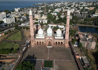 Aerial View of Taj-ul-Masajid Mosque in Bhopal India