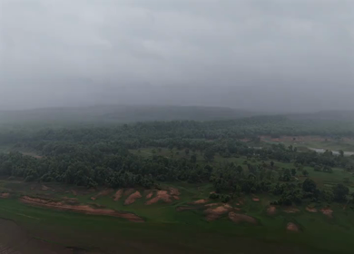 Aerial View of Tawa Reservoir and Satpura Landscape Madhya Pradesh