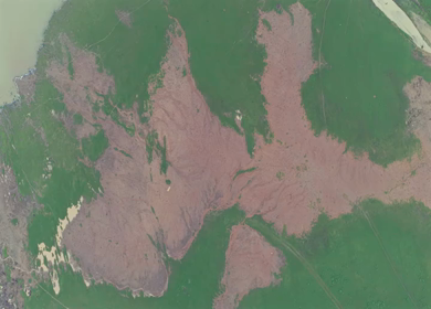 Aerial View of Tawa Reservoir and Satpura Landscape Madhya Pradesh