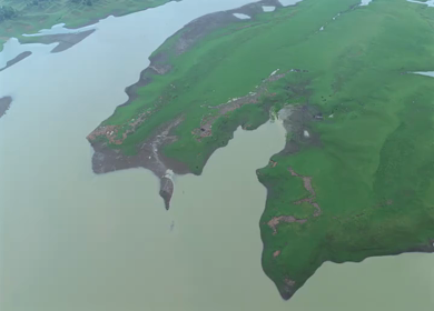 Aerial View of Tawa Reservoir and Satpura Landscape Madhya Pradesh